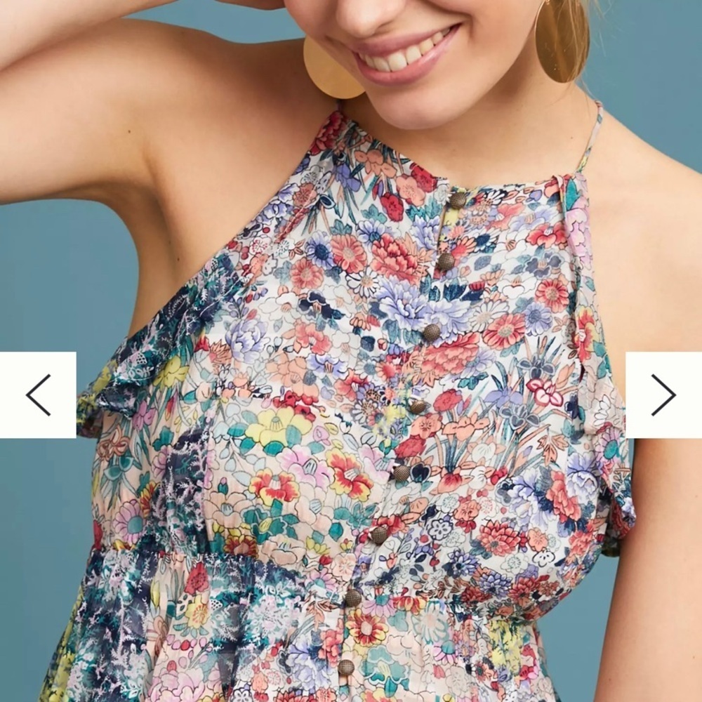 Anthropologie Floral Halter Maxi Dress in Multicolor - Picture 8 of 13